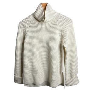Joie Wool Turtleneck Waffle Knit Sweater Cream Size XXS